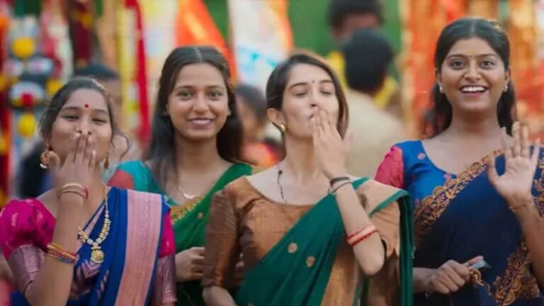 नवीन पॉलीशेट्टी और मीनाक्षी चौधरी फिल्म 'अमगनगा ओका राजू' पोस्टर।