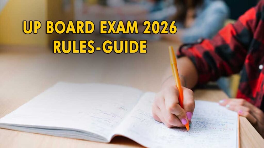 यूपी बोर्ड परीक्षा केंद्र पर छात्रों की जांच