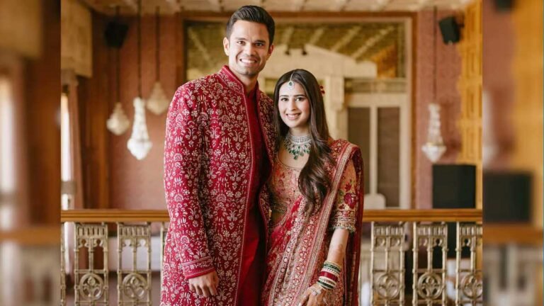 सानिया चंदोक और अर्जुन तेंदुलकर की शादी की तस्वीर