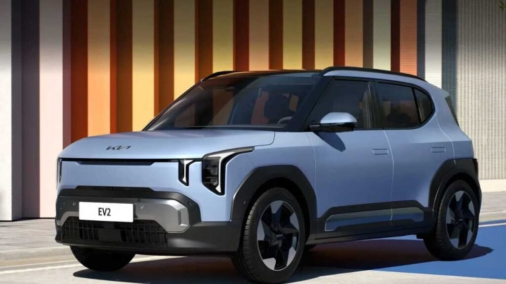 किआ ईवी2 इलेक्ट्रिक एसयूवी का फ्रंट लुक