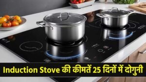 इंडक्शन चूल्हा और एलपीजी सिलेंडर की कमी का दृश्य