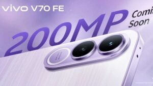 Vivo V70 FE स्मार्टफोन का फ्रंट और बैक डिजाइन