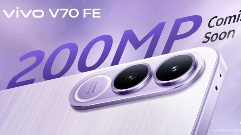 Vivo V70 FE स्मार्टफोन का फ्रंट और बैक डिजाइन