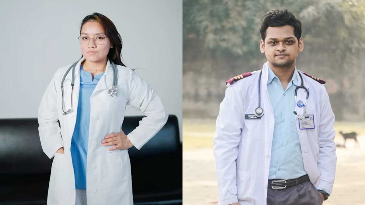 मेडिकल कॉलेज में पढ़ाई करते एमबीबीएस छात्र