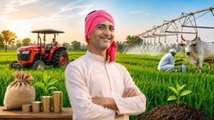 सरकारी किसान योजनाओं की जानकारी लेते किसान।