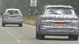 मारुति ब्रेजा फेसलिफ्ट और YMC इलेक्ट्रिक MPV टेस्टिंग के दौरान