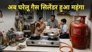 घरेलू एलपीजी सिलेंडर और बढ़ती गैस कीमतें दर्शाती प्रतीकात्मक तस्वीर